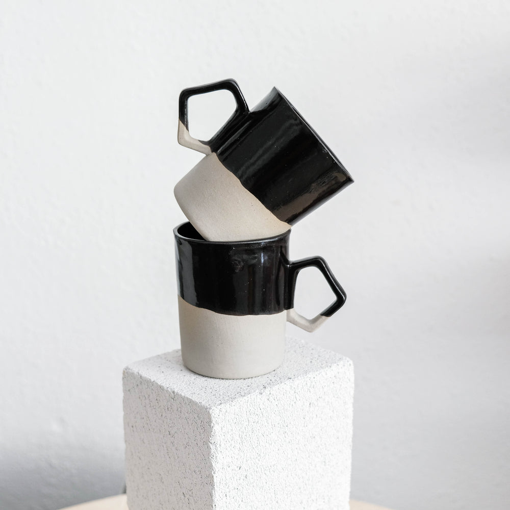 Alex - Porcelain Mug - Glossy Black - Set of 2