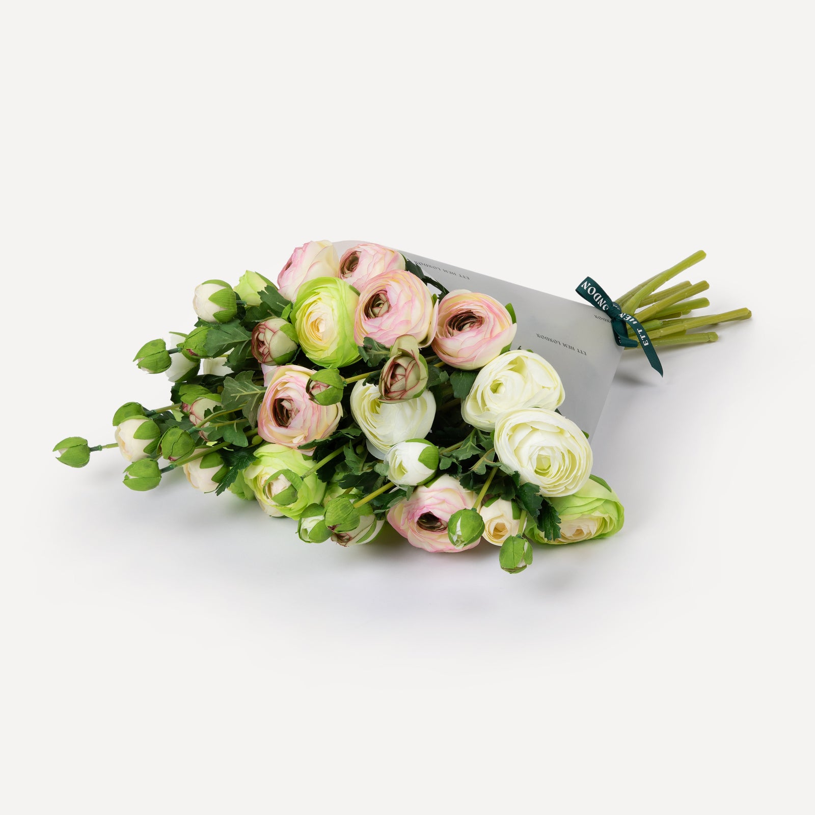 Ranunculus - Faux Flower Arrangement - Cream, Blush & Light Green