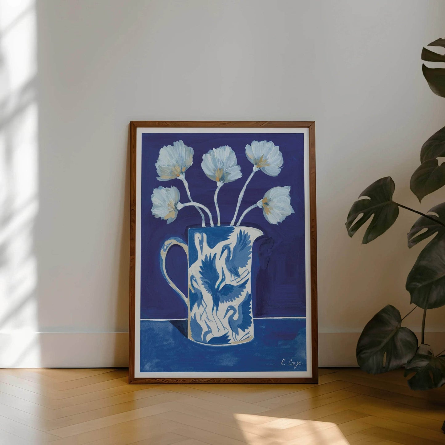 A3 Herons on Jug 01 Print