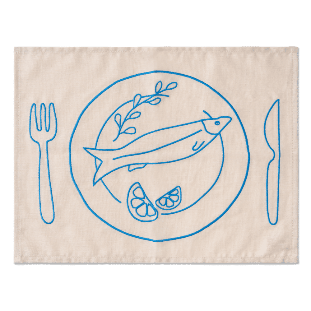 Placemats Embroidered Plates - Set of 2