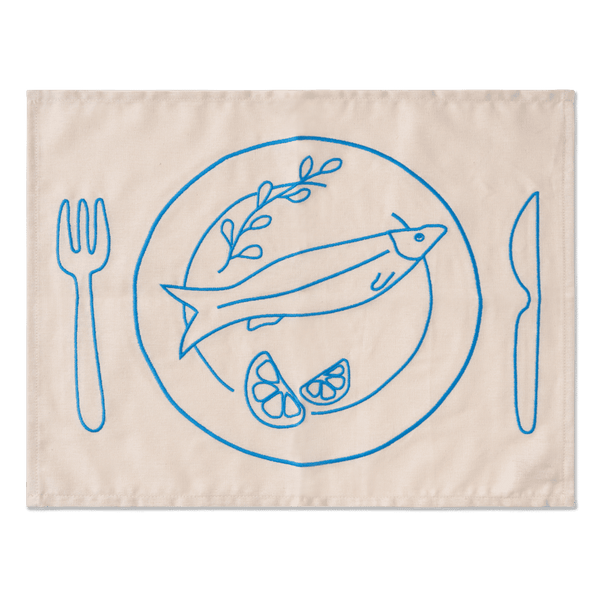 Placemats Embroidered Plates - Set of 2