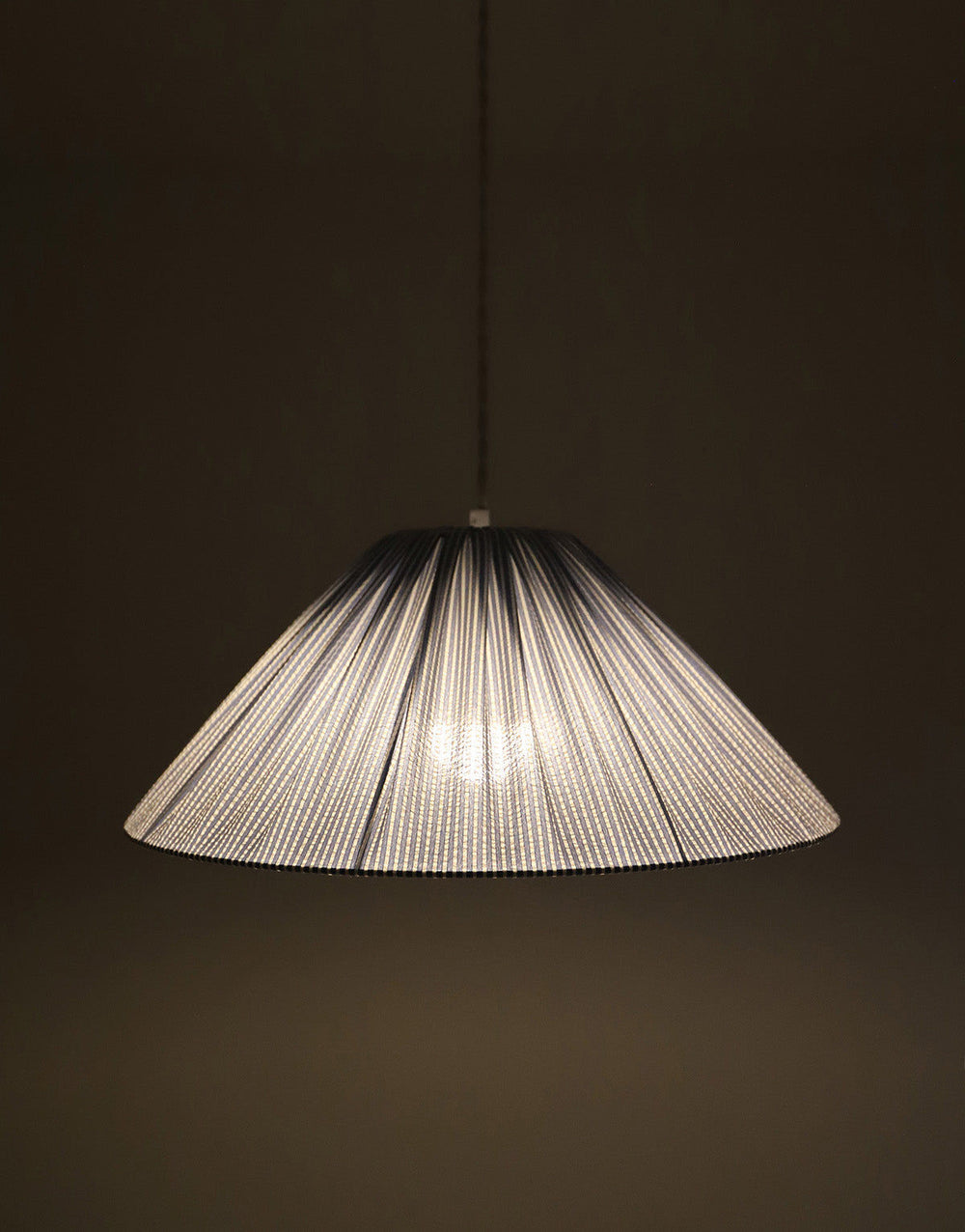 Malala "Marina" Conical Pendant Light with Fine Stripes