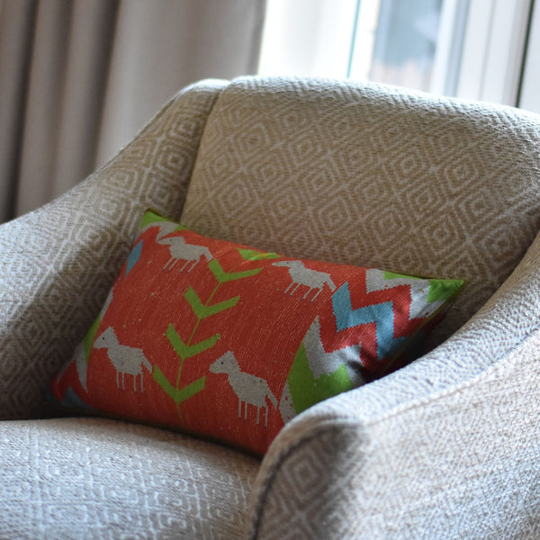 Dhay Cushion - Terracotta & True Green