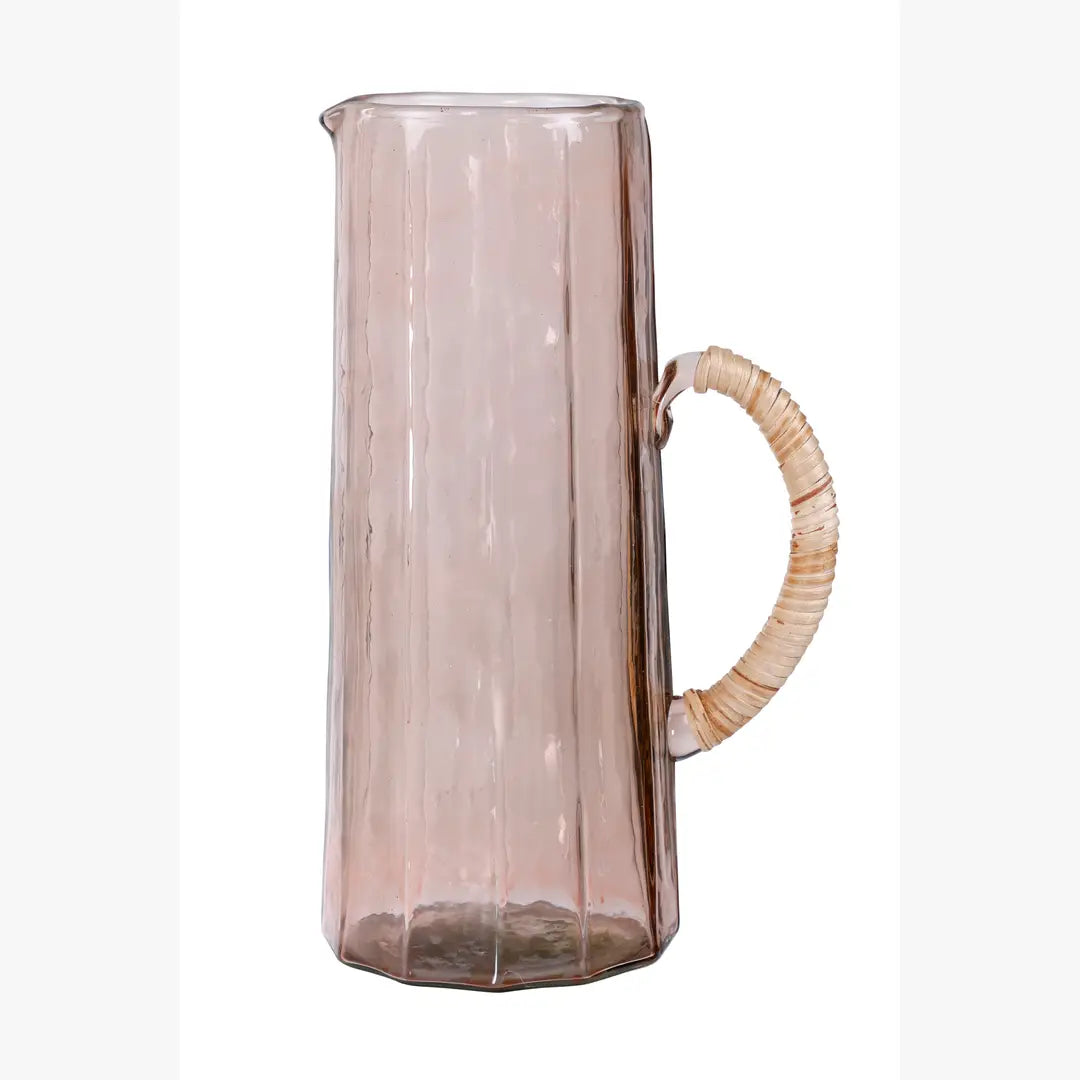 Hammered Water Pitcher, Pink -6.25 x 9.5 Inches