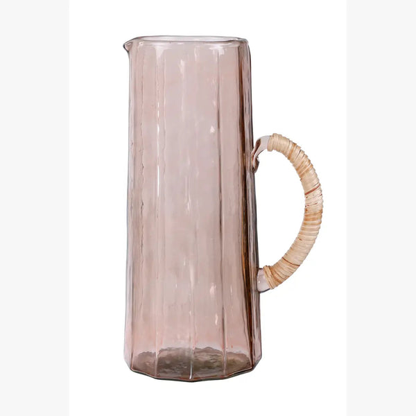 Hammered Water Pitcher, Pink -6.25 x 9.5 Inches