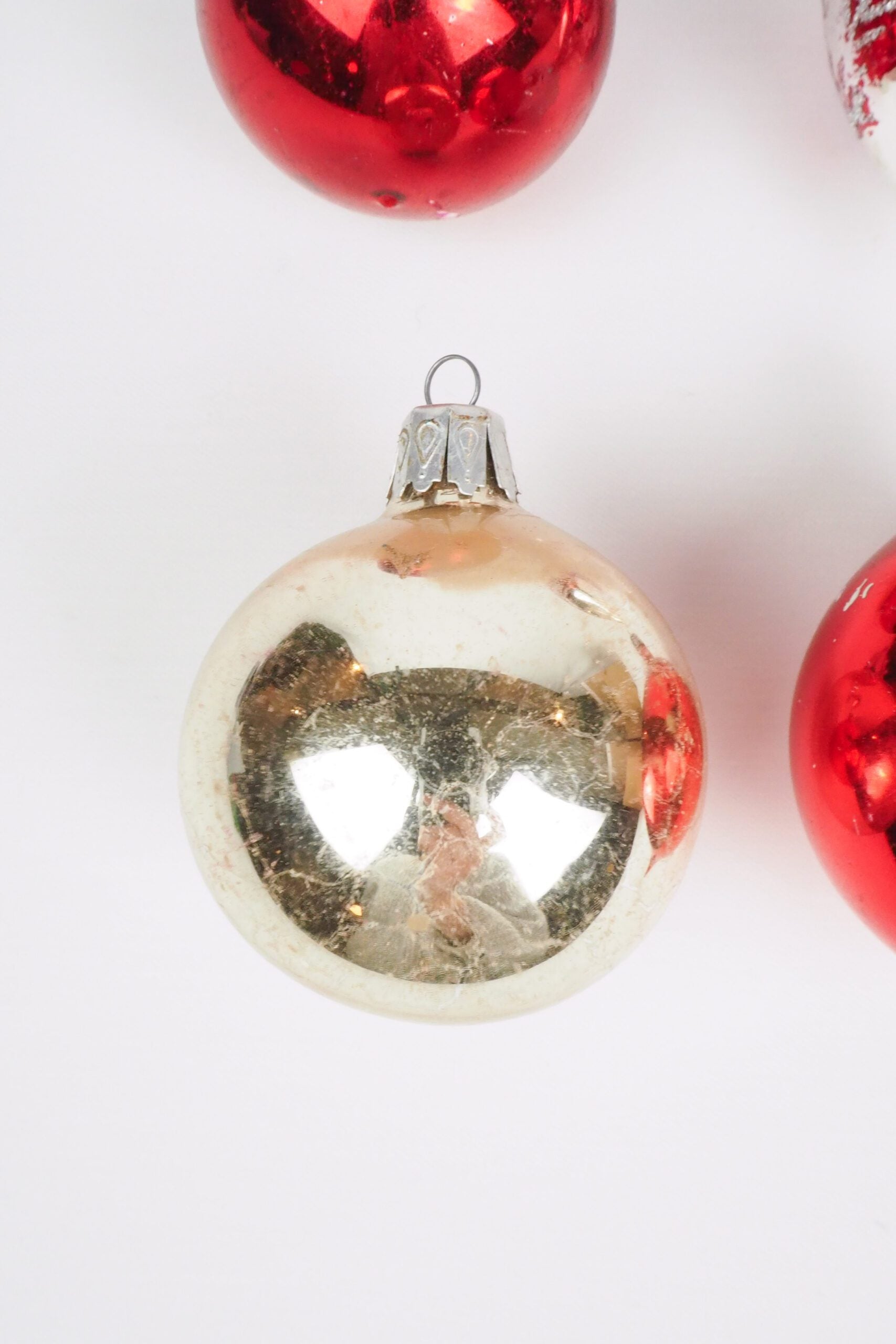 4 Antique Glass Baubles