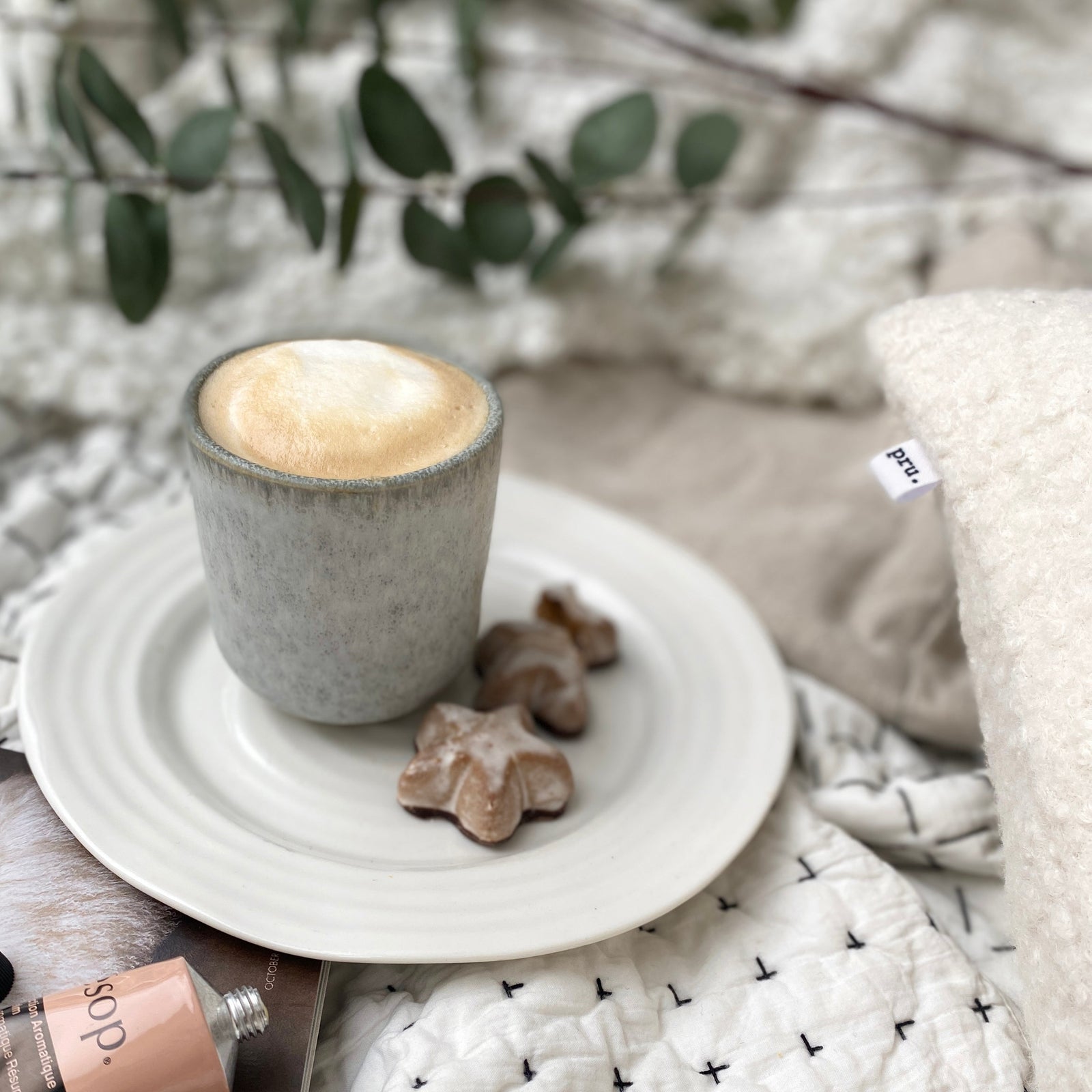 Grey Coffee Cup Candle - Winter Spice + Orange