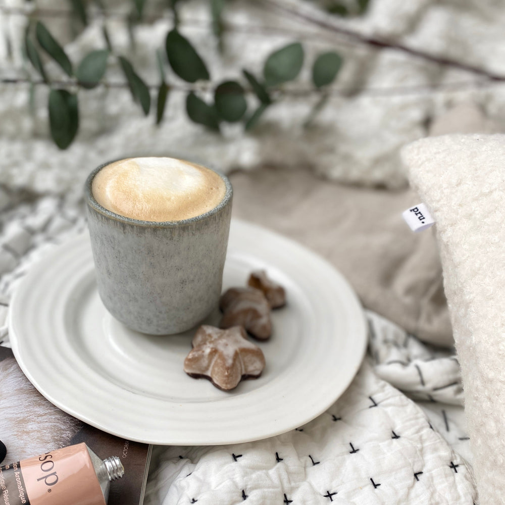 Grey Coffee Cup Candle - Winter Spice + Orange