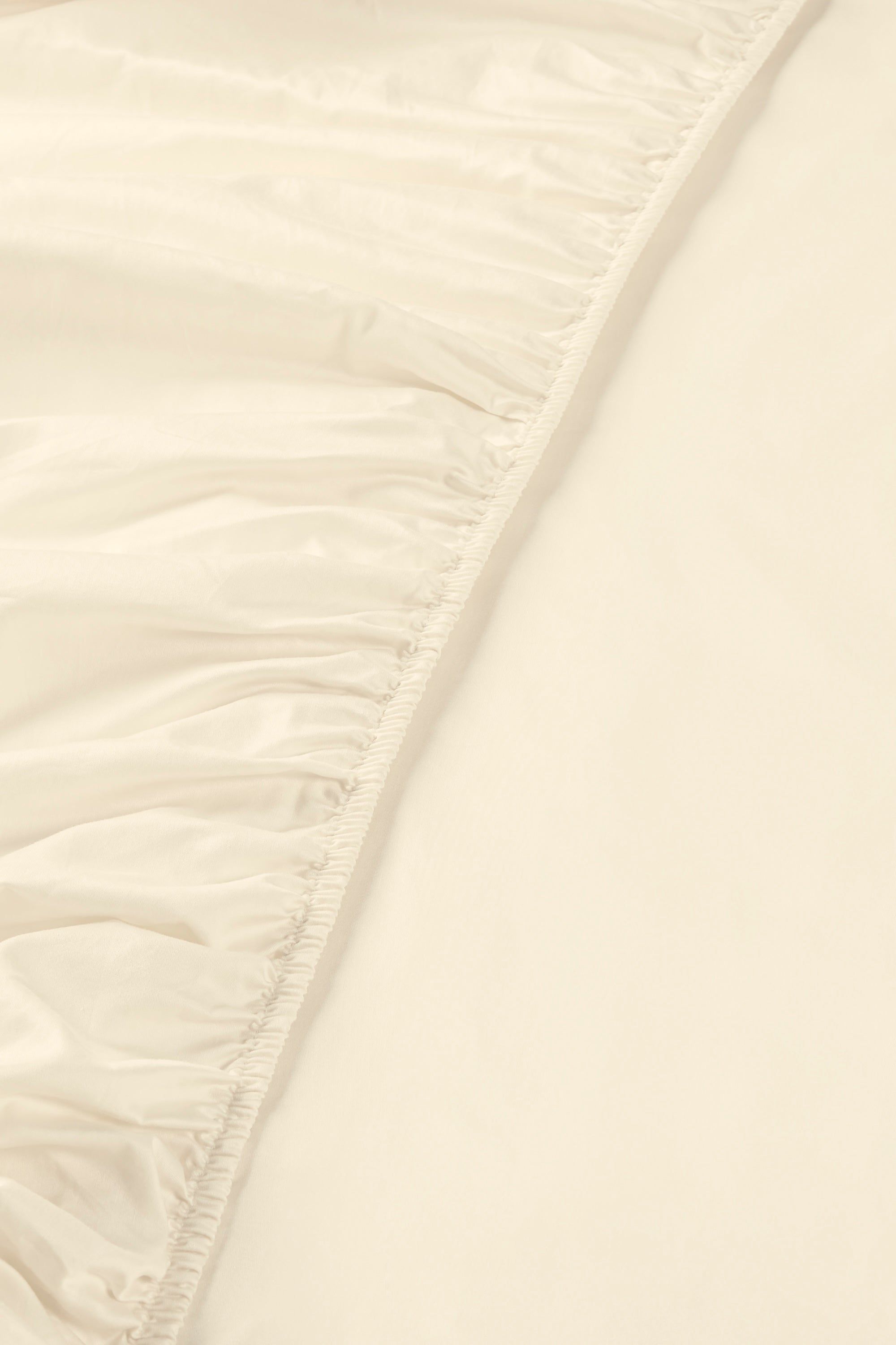 Sateen Organic Cotton Fitted Sheet - Classic Cream