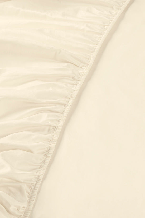 Sateen Organic Cotton Fitted Sheet - Classic Cream