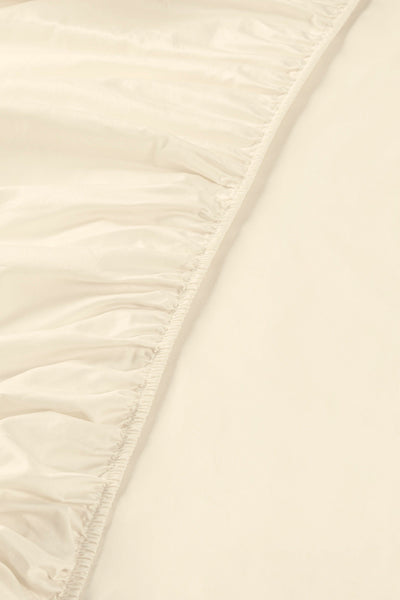 Sateen Organic Cotton Fitted Sheet - Classic Cream