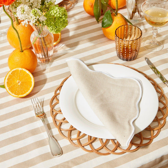 Beige Stripe Tablecloth Tablecloths