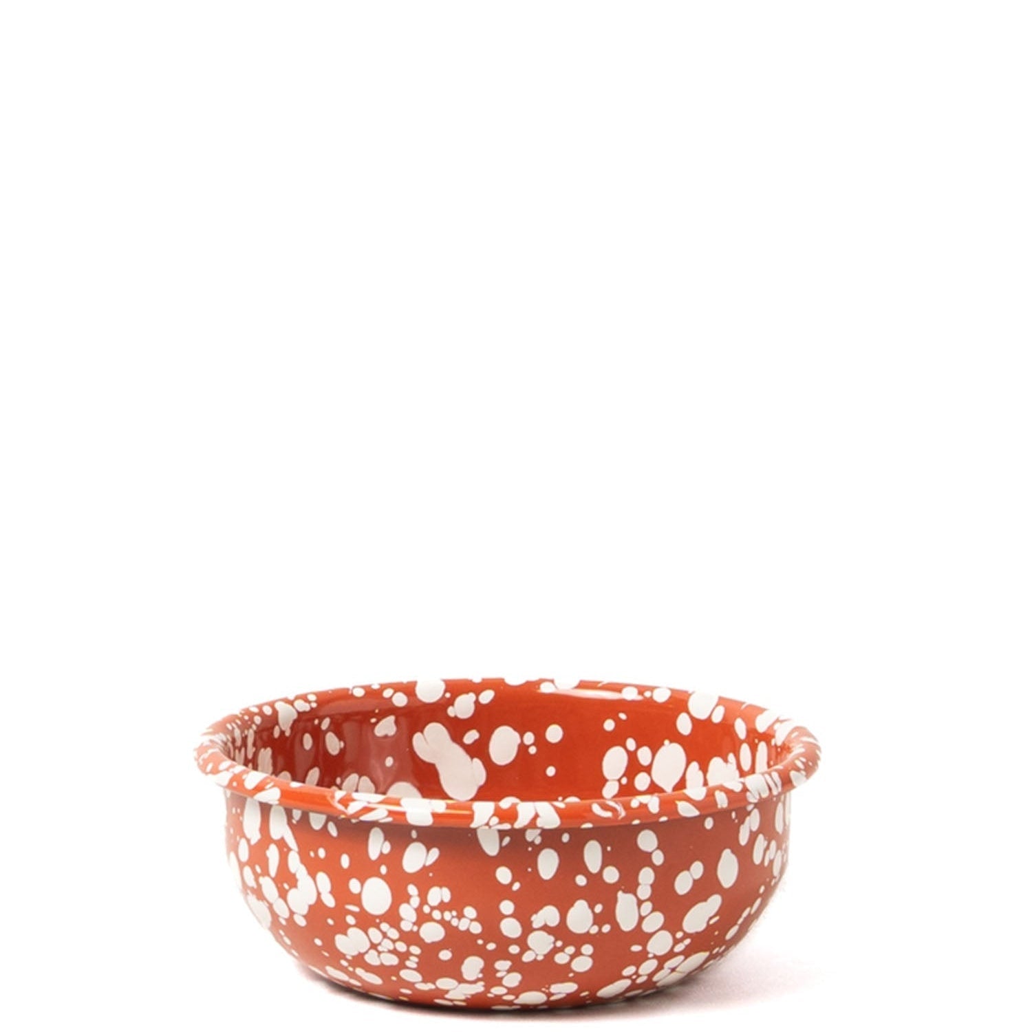 Splatter Enamel Snack Bowl - Terracotta / Cream