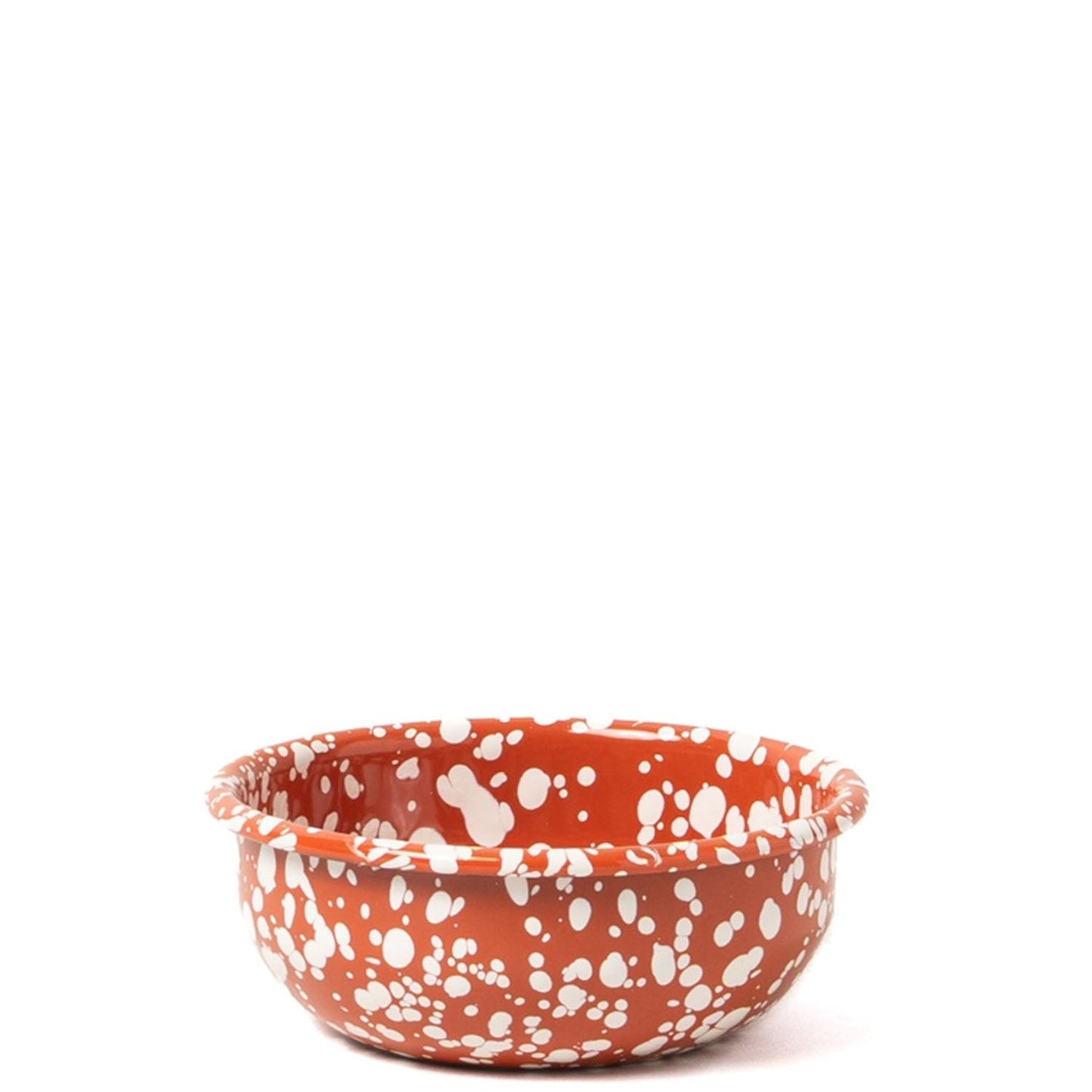 Splatter Enamel Snack Bowl - Terracotta / Cream