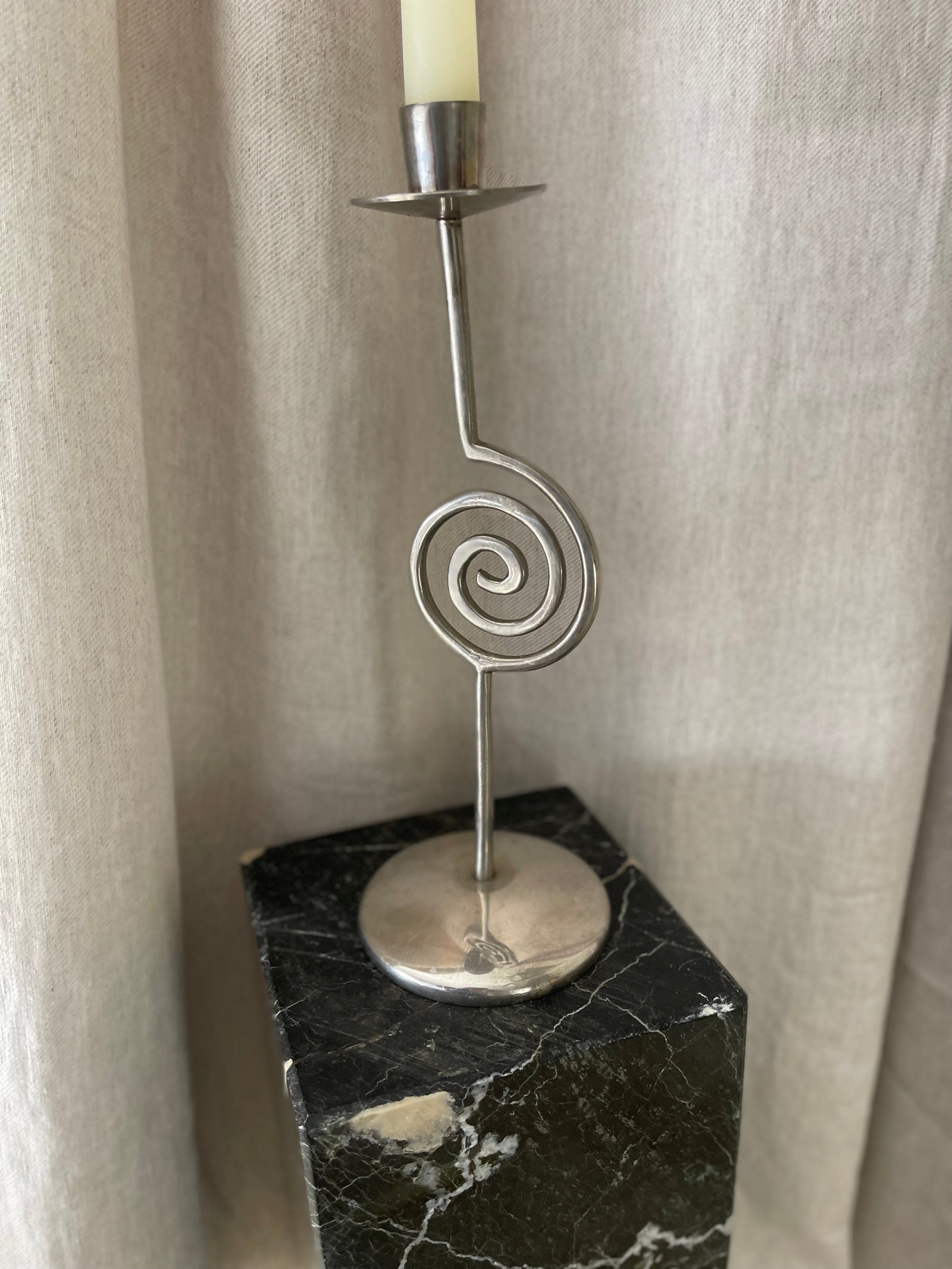 Vintage 1990s Chrome Candlestick