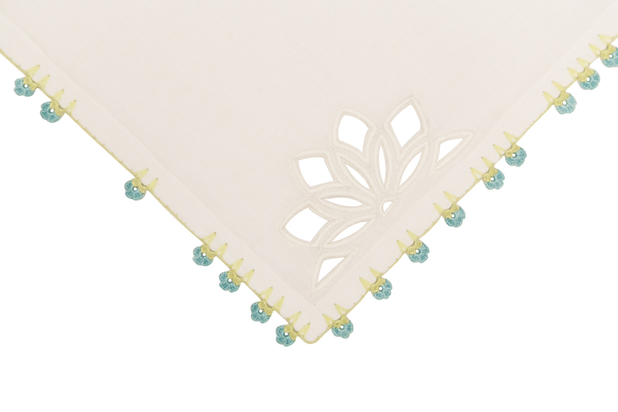 Hand Embroidered & Crochet Placemat (Set of 4) – 14x18 in