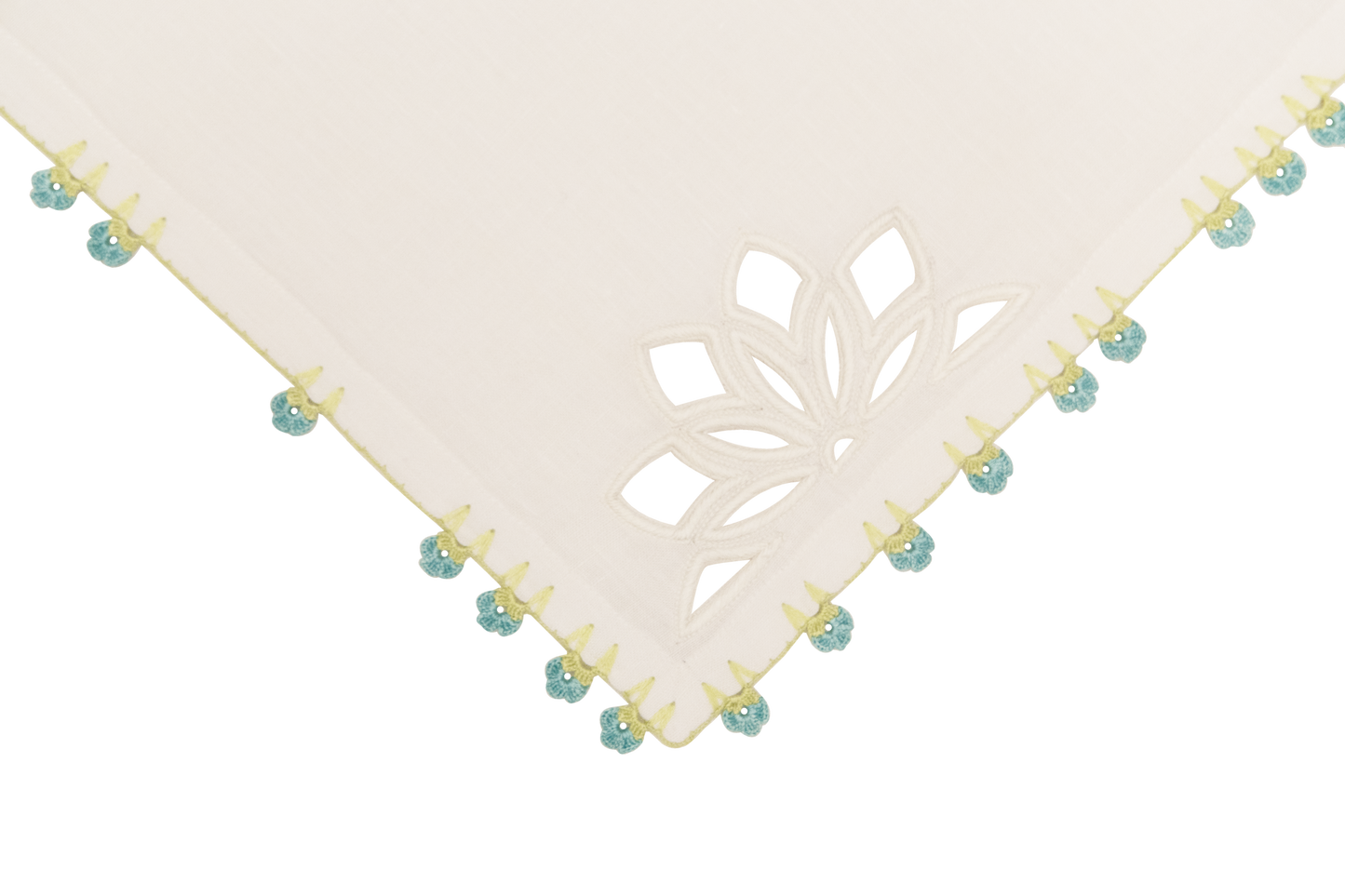 Hand Embroidered & Crochet Placemat (Set of 4) – 14x18 in