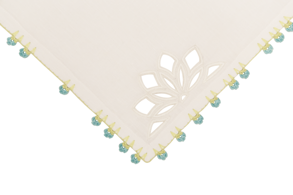 Hand Embroidered & Crochet Placemat (Set of 4) – 14x18 in