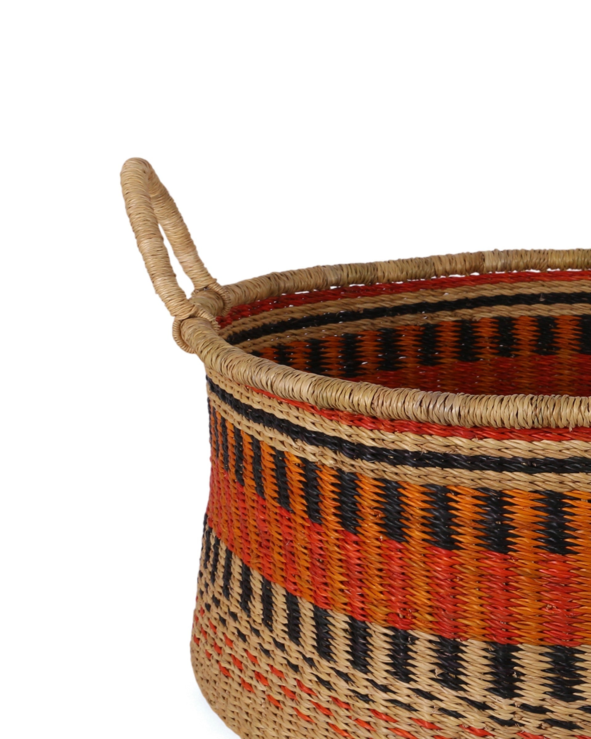 KYEKYEWERE: Large Red, Orange and Black Floor Storage Basket