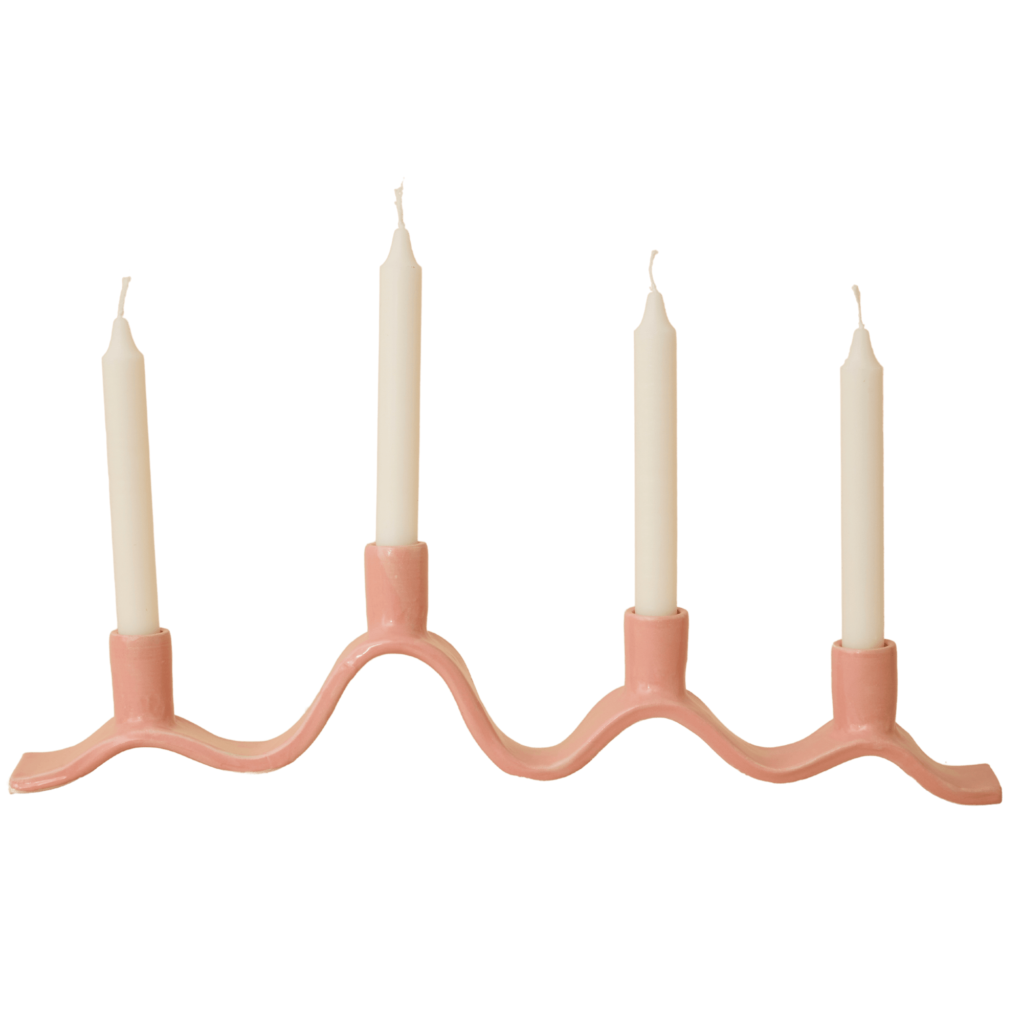 Large Wavy Candelabra - Pink