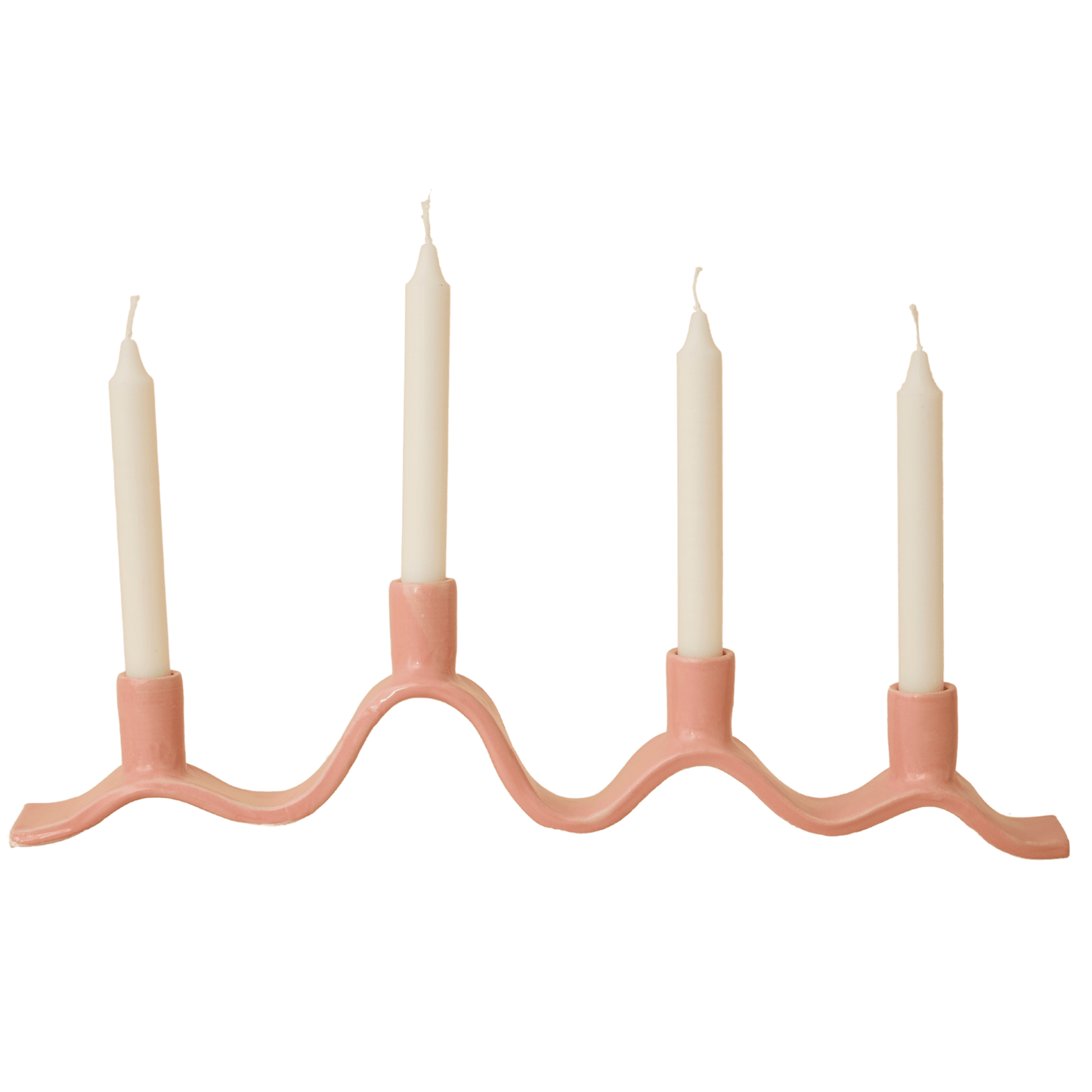 Large Wavy Candelabra - Pink