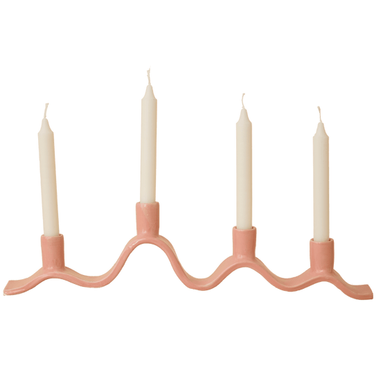 Large Wavy Candelabra - Pink