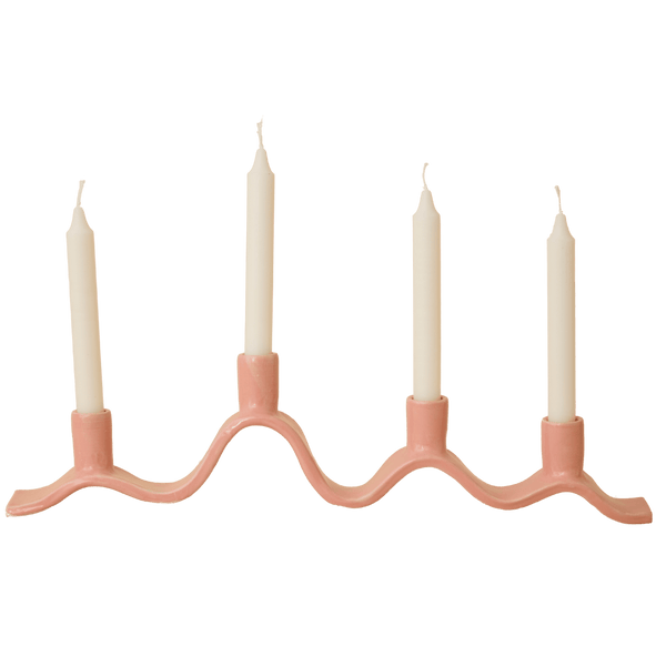 Large Wavy Candelabra - Pink