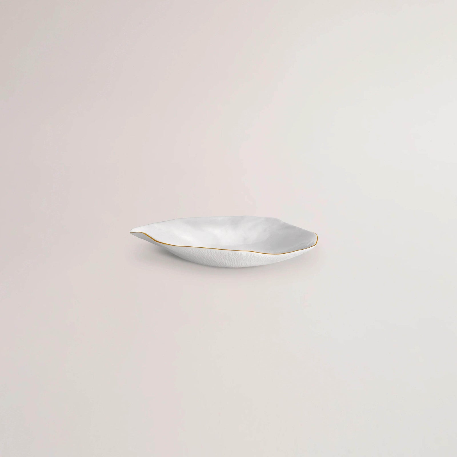 Set of 2 Large Dinner Plates / White With Gold Rim /Indulge nº6