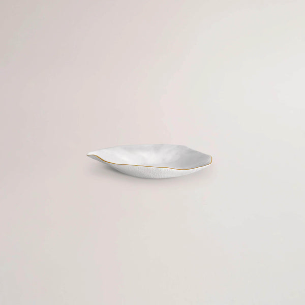 Set of 2 Large Dinner Plates / White With Gold Rim /Indulge nº6