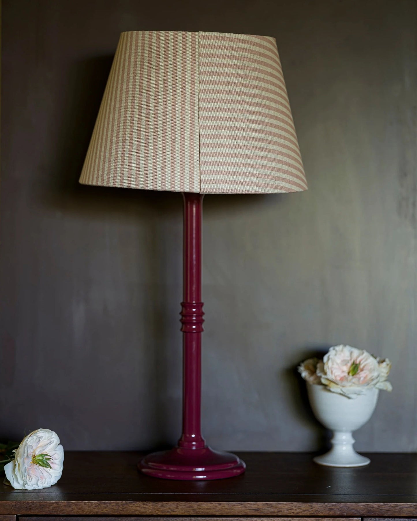 The Linen Card Lampshade In Old Rose