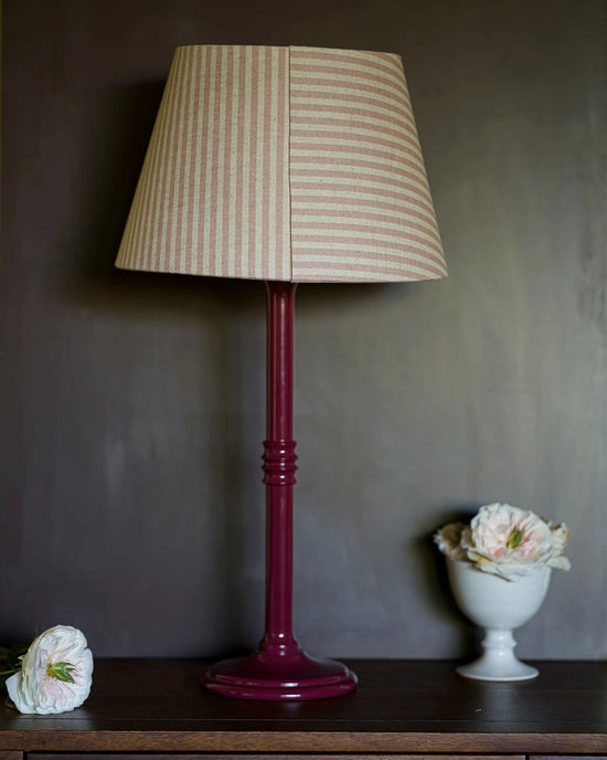 The Linen Card Lampshade In Old Rose
