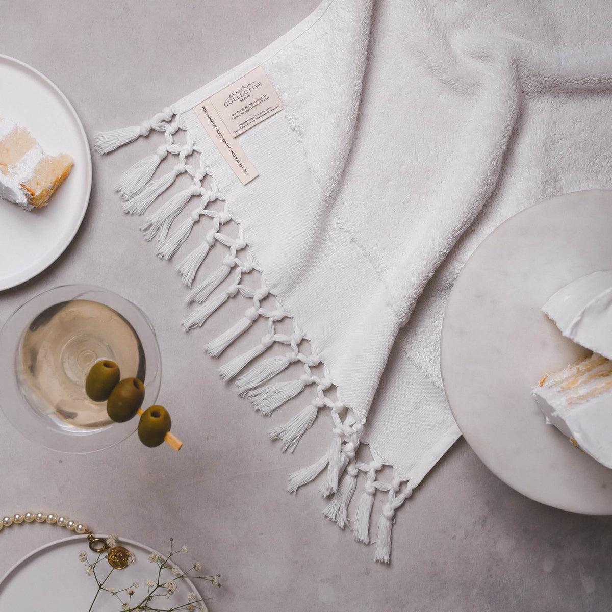 Plush & Bare Pure Cotton Hand Towel In White