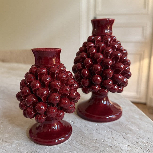 Pigna Candle Holder Burgundy – Medium