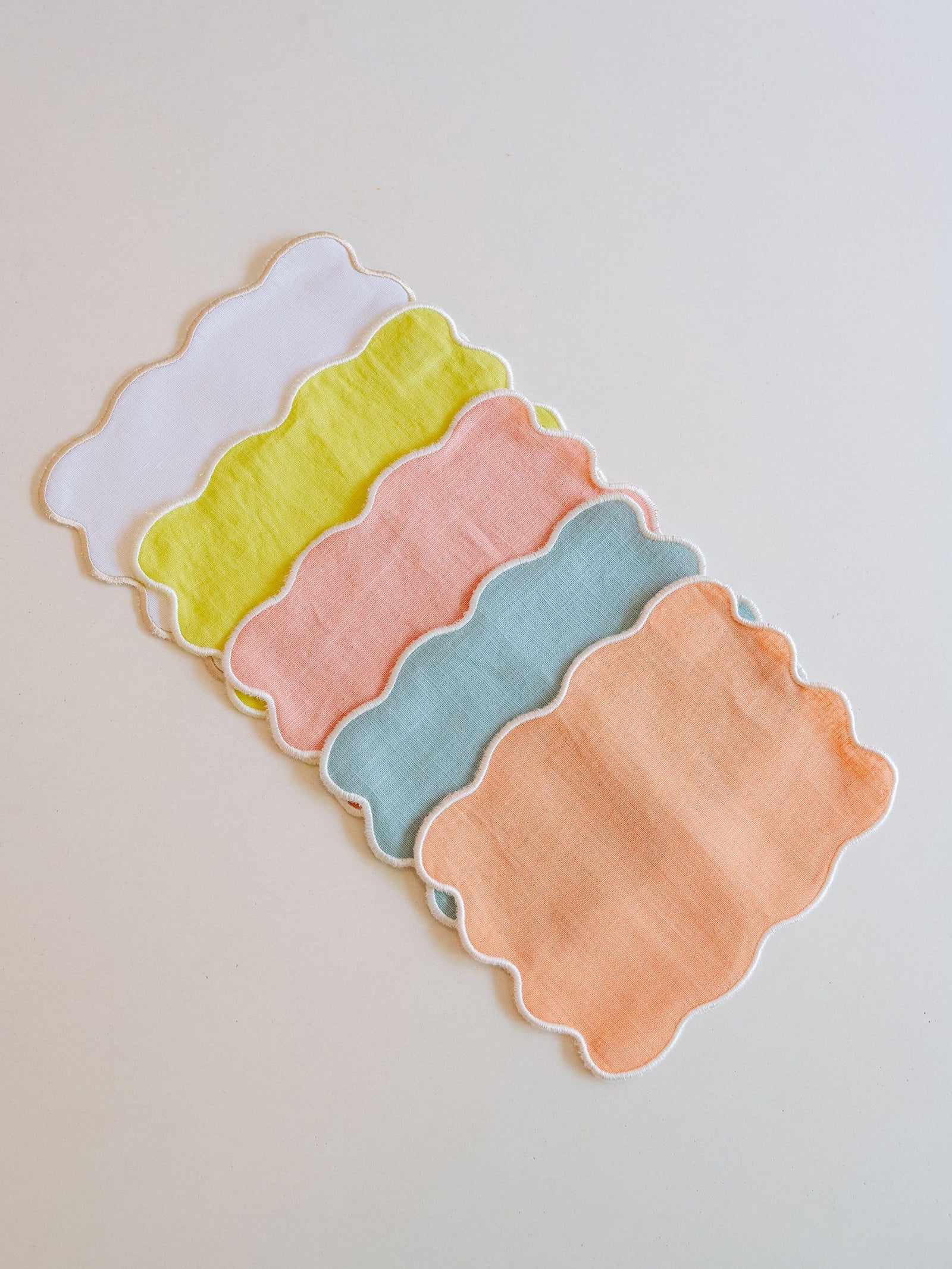 Yellow Palm Cocktail Napkin with Cream