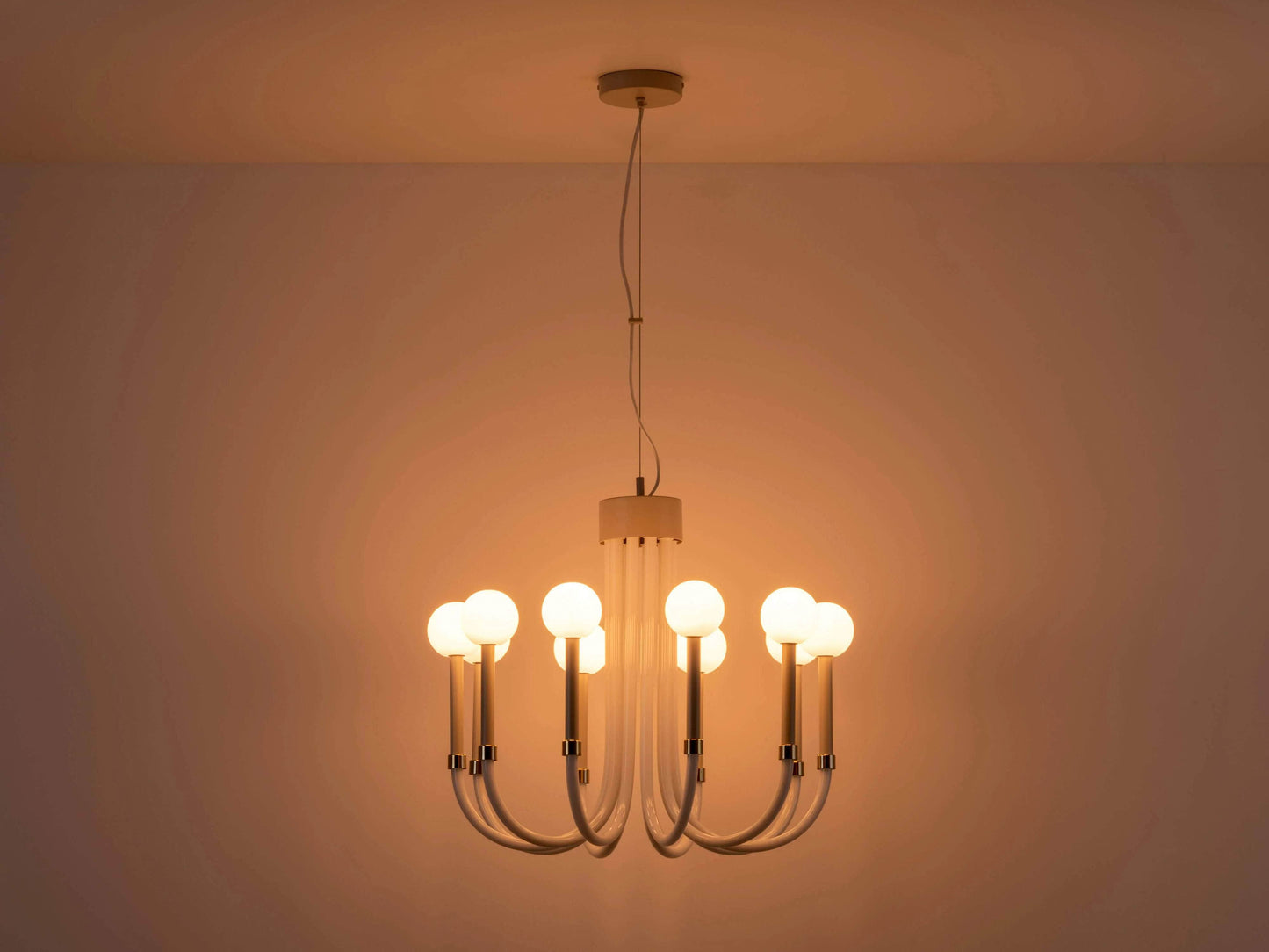 Sand 10 light glass arms chandelier