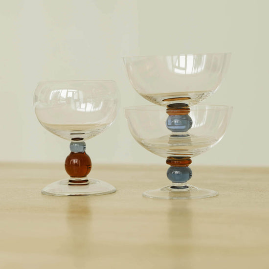 Noam Wine Glass Clear with Amber Bead