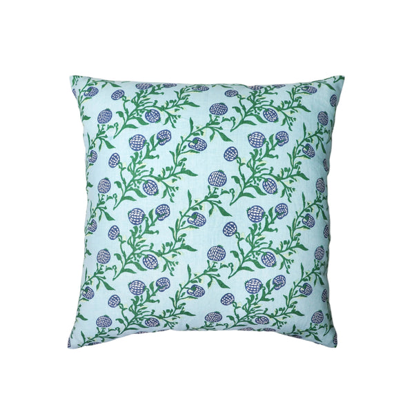 Rasa - Pure Linen Throw Pillow Cover - Pastel Blue