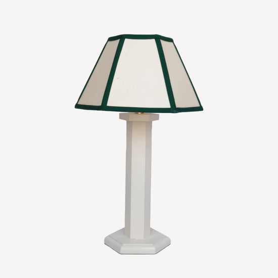 Hexagon Bedside Lamp - Oyster White