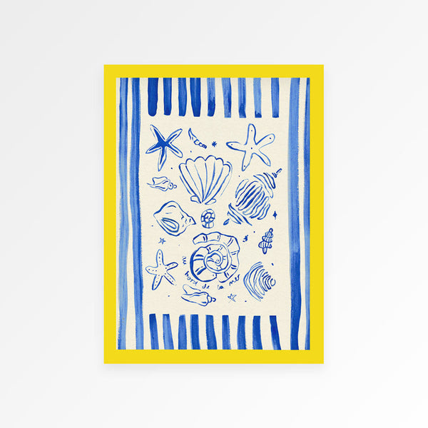 By The Seaside Hand Painted Print