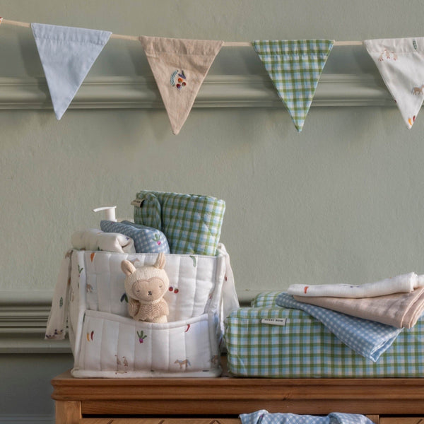 Cotton Travel Baby Changing Mat - Greenhouse Gingham
