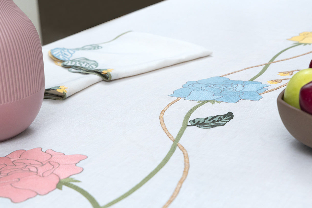 Embroidered Tablecloths - Floral (Set of 4)
