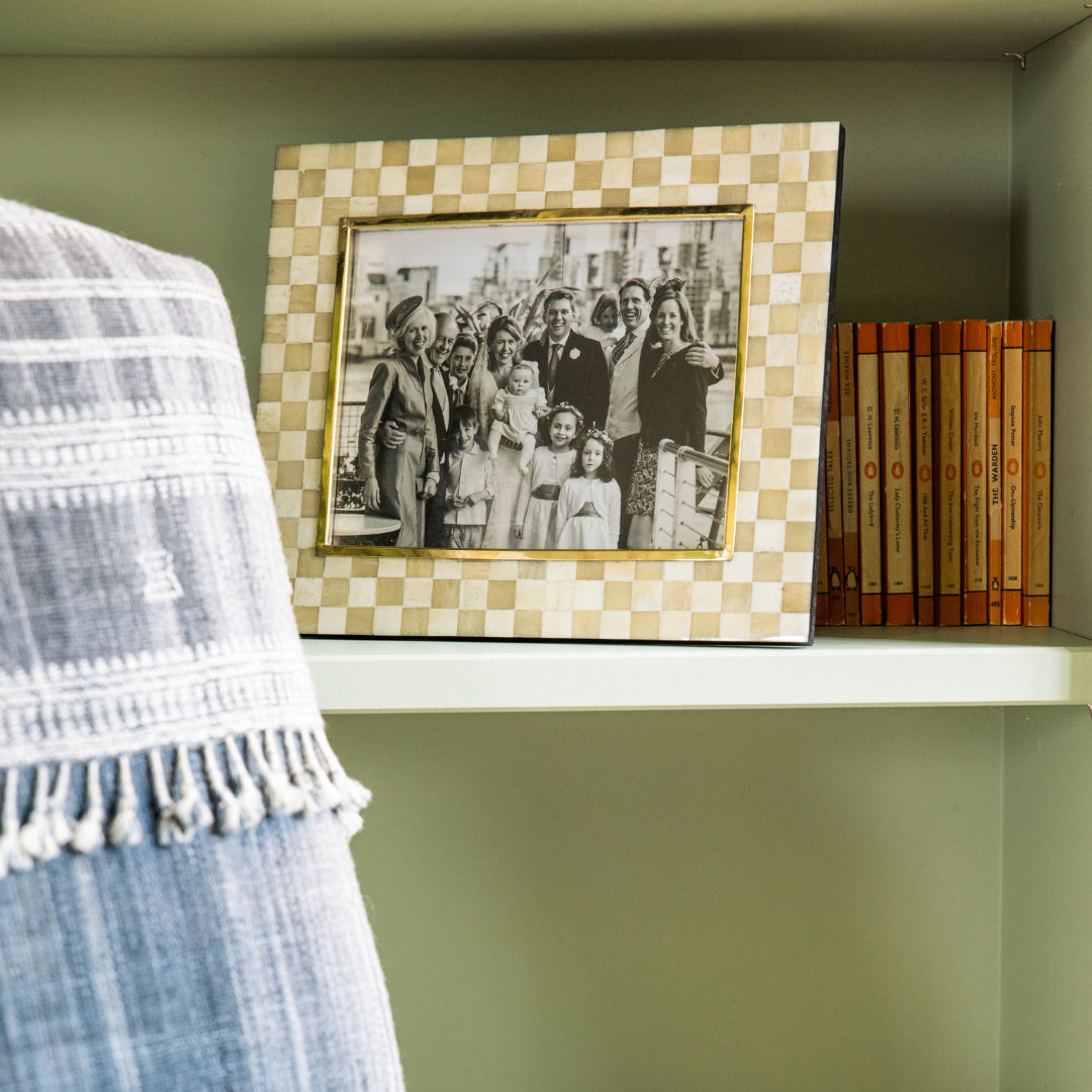 Large Photo Frame | Beige & White | Chequered