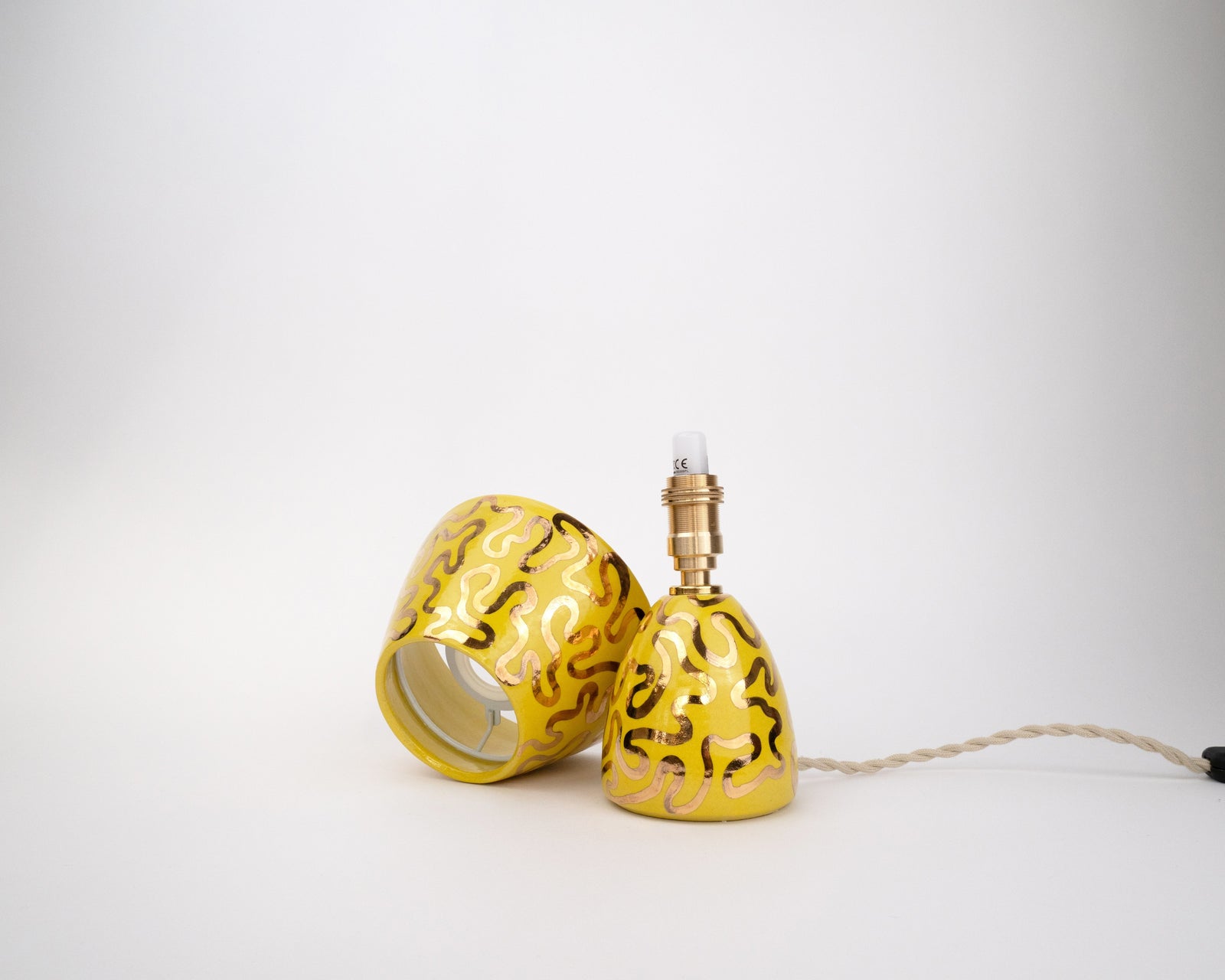 'Wiggle' Table Lamp - Yellow & Gold