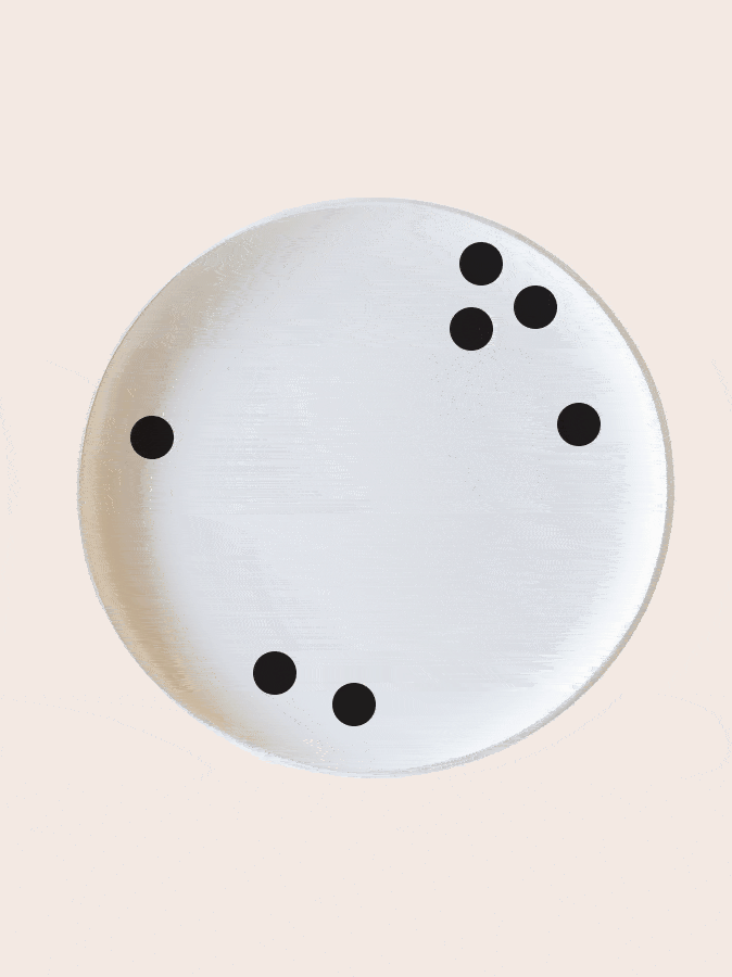 Black Polka Dots Ceramic Sticker Set