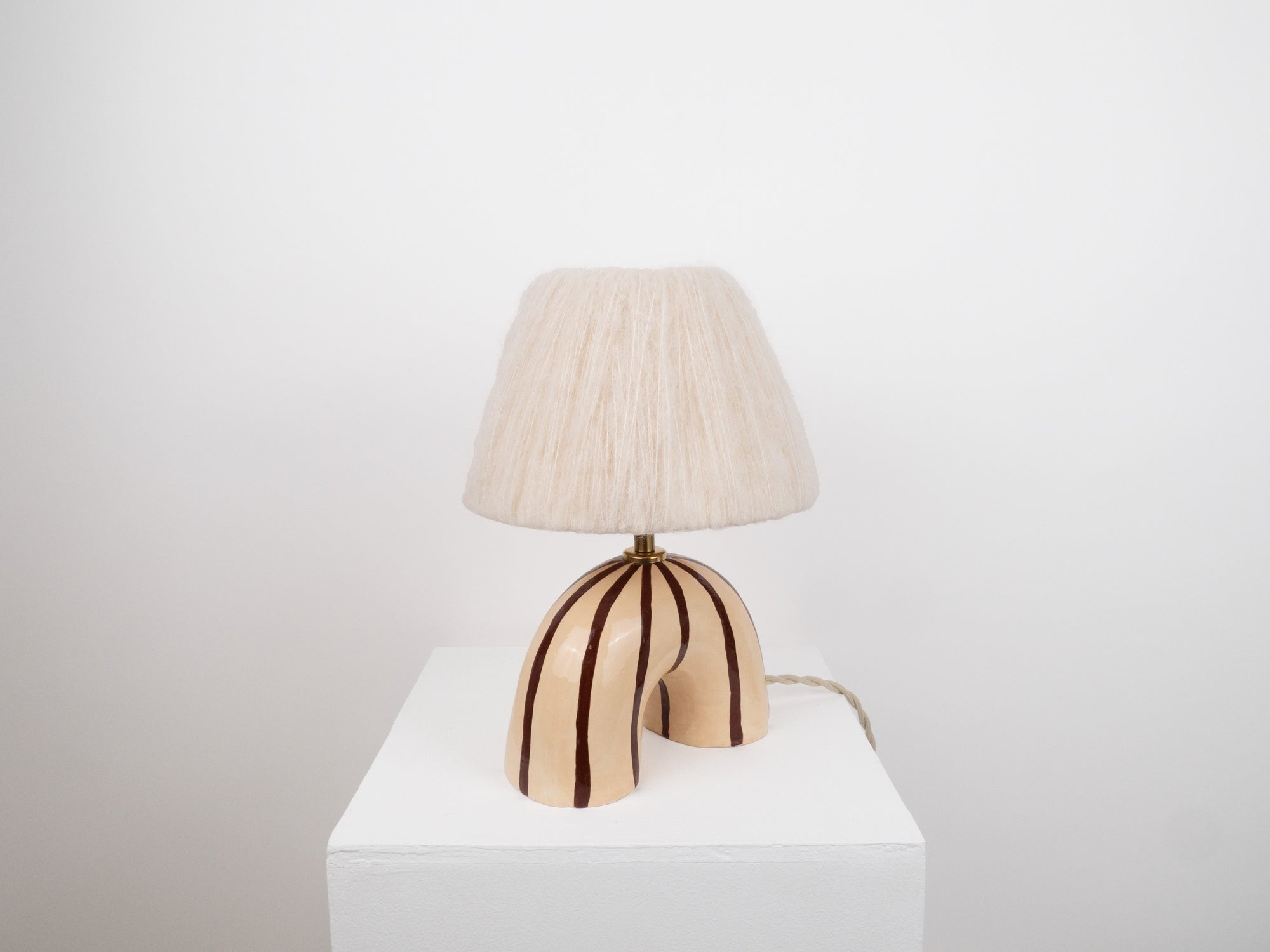 'Me' Table Lamp - Brown Stripes