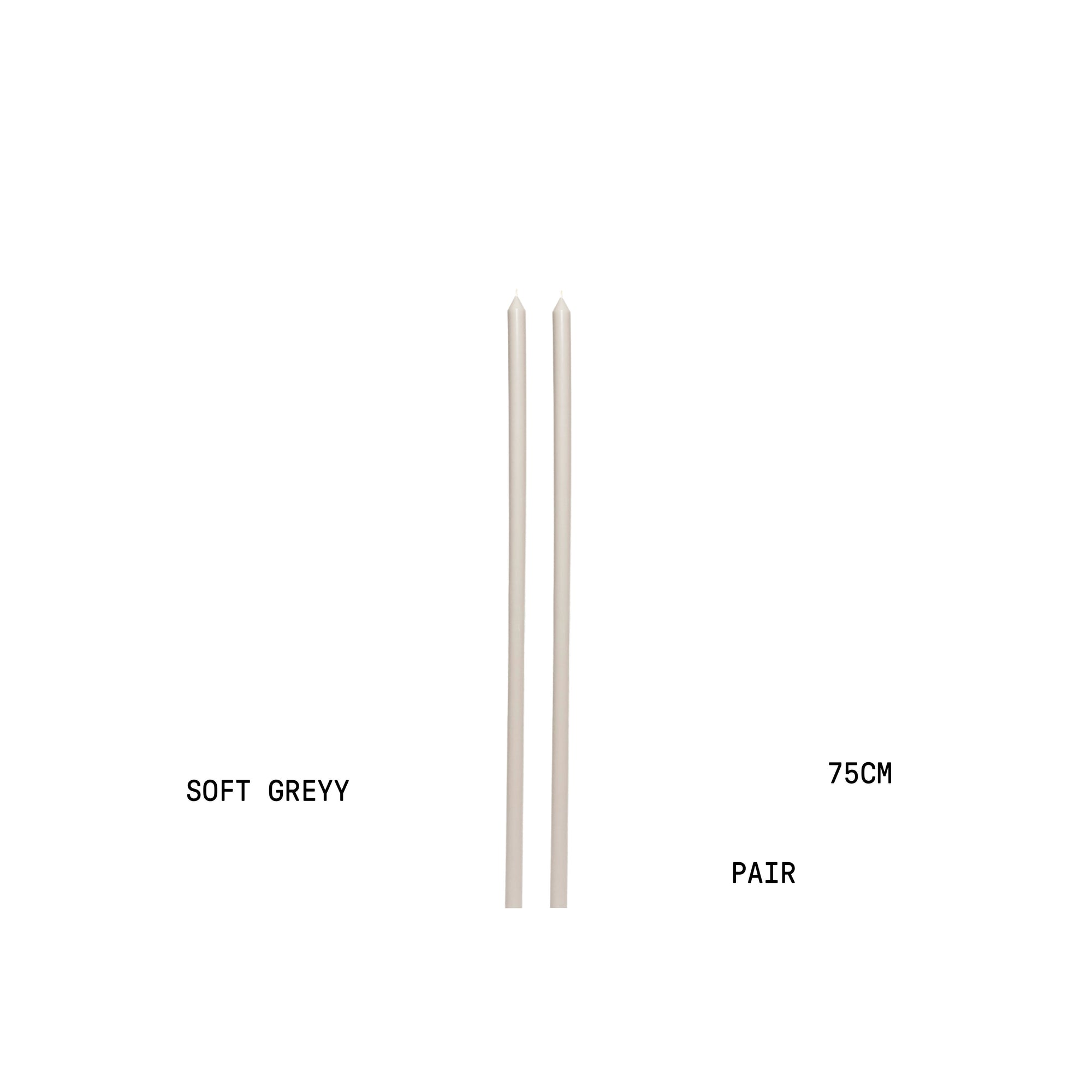 Soft Grey Tapered METRE Candle Pair