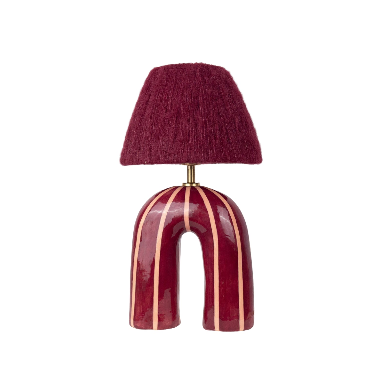 'You' Table Lamp - Maroon Stripes