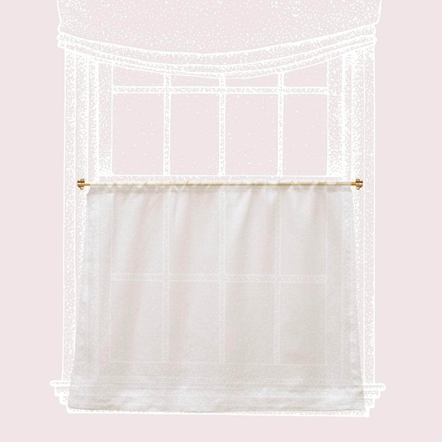 Pair of Cafe Curtain's 56/57 - Pocket Top - Elderfield Turpentine - Pole Width 25cm x Drop 20cm
