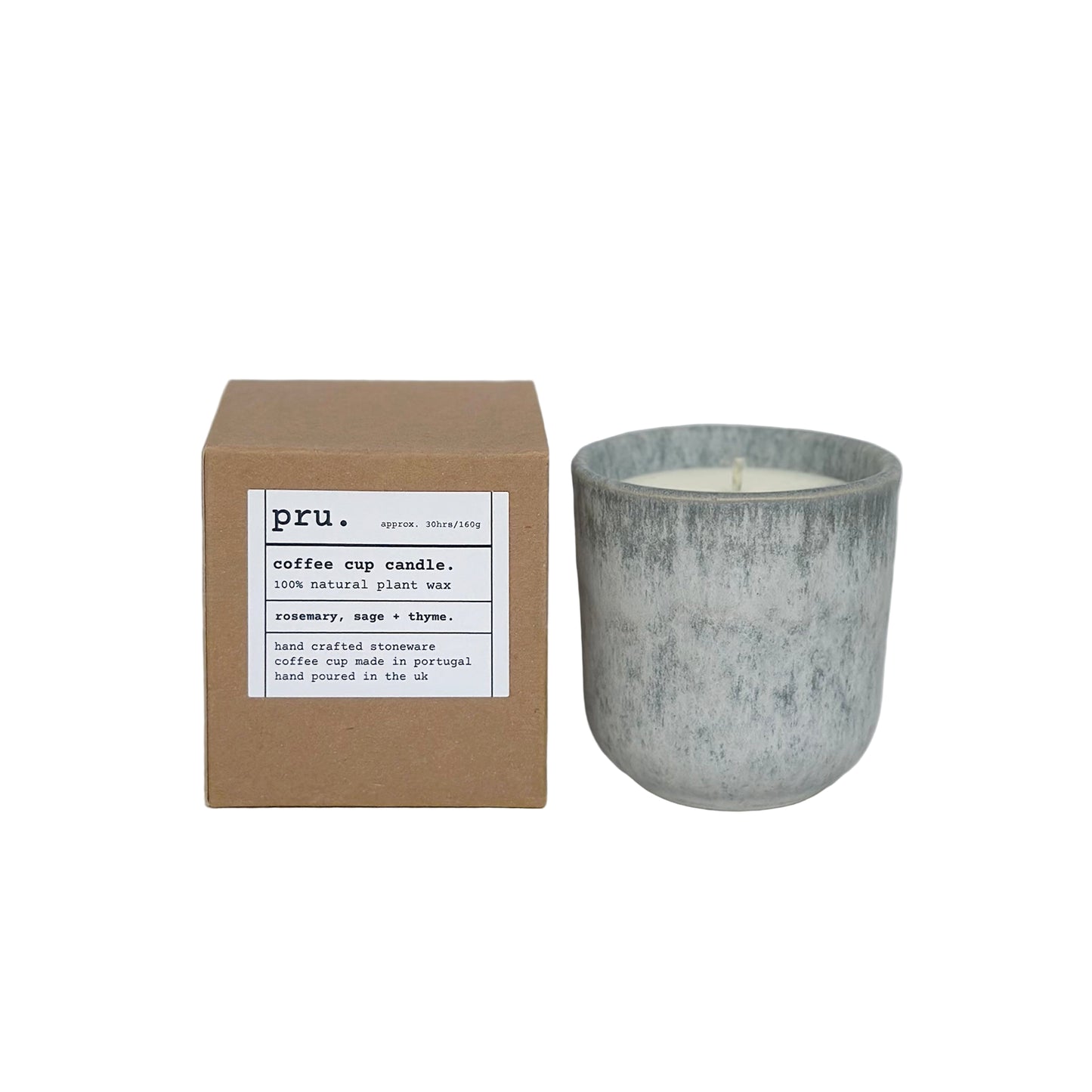 Grey Coffee Cup Candle - Rosemary, Sage + Thyme