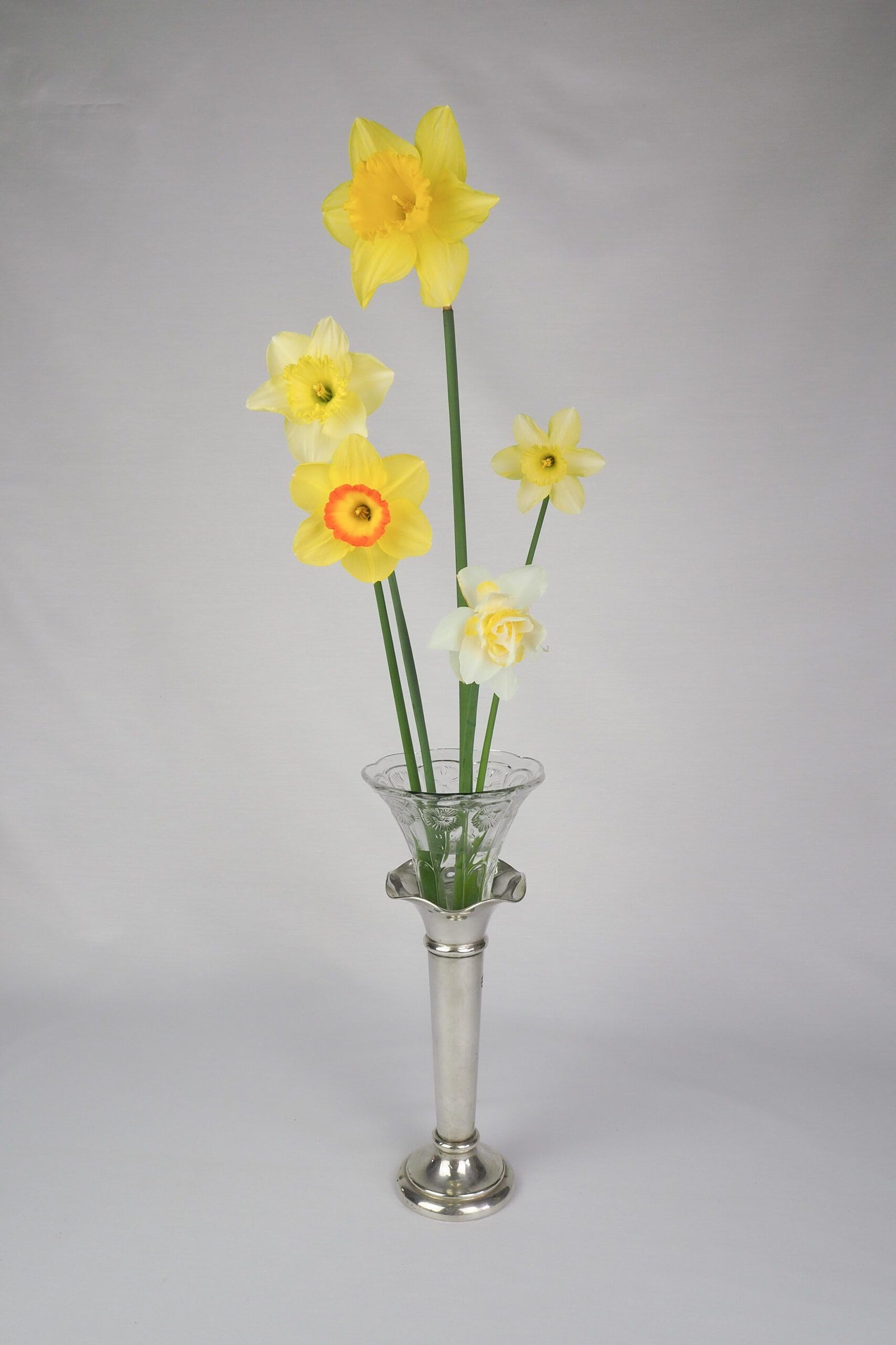 Silver Plate and Glass Bud Vase